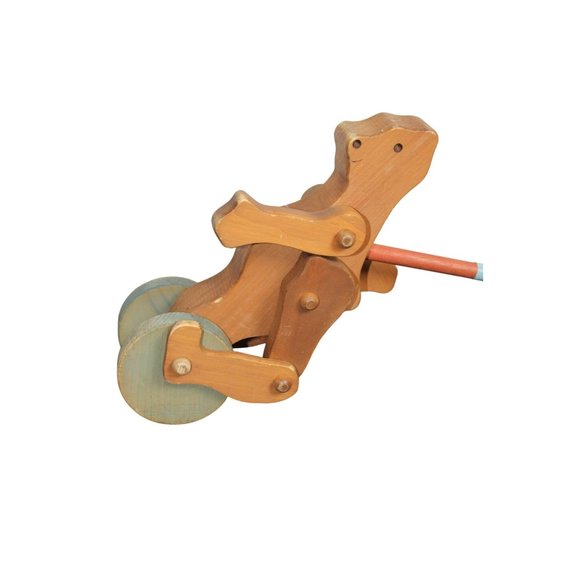 Vintage 11" Wooden Bear Walking Push Toy - Picture 5 of 8